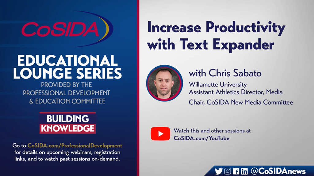 Text Expander App | CoSIDA Educational Lounge